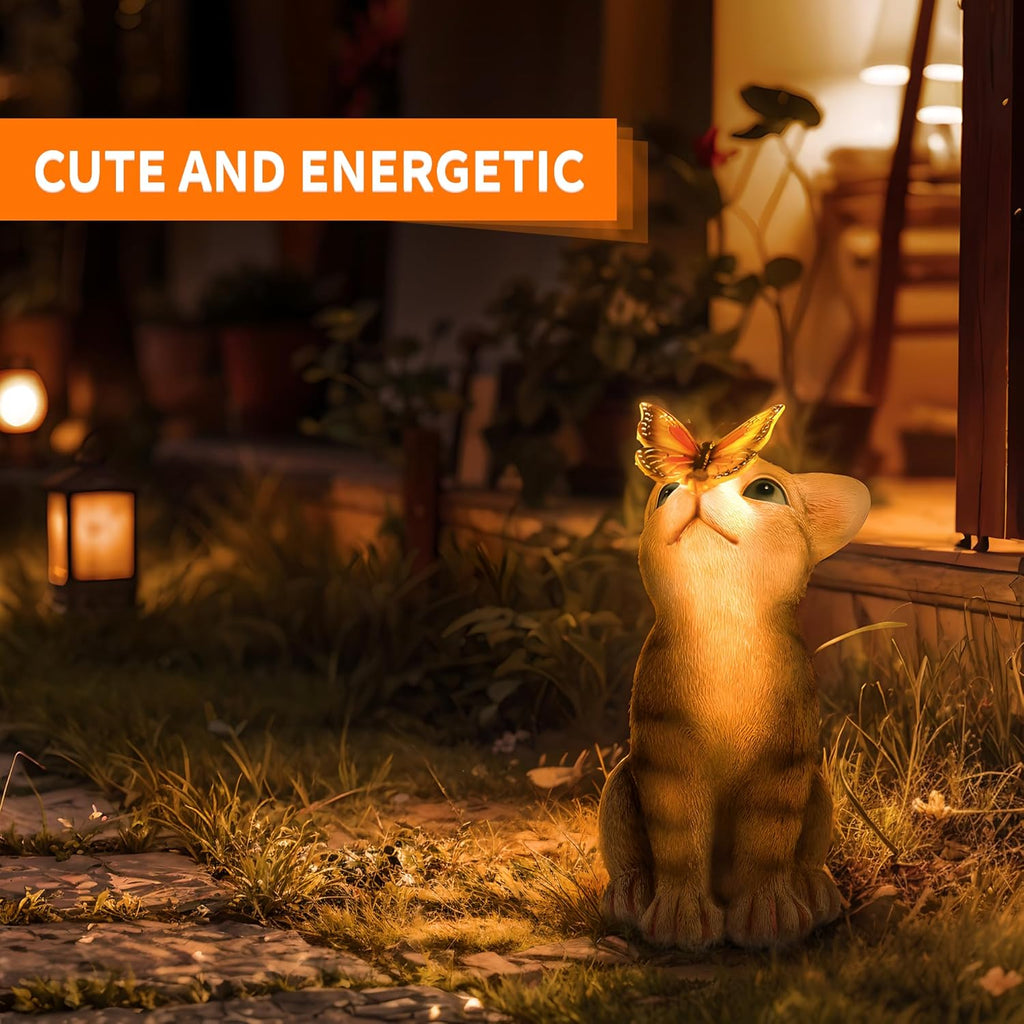 Solar Cat Garden Statue Light a7
