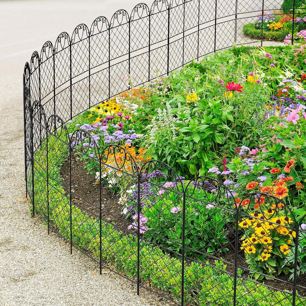 Decorative Garden Fence 10 Panels 35in Rustproof Metal Wire a7