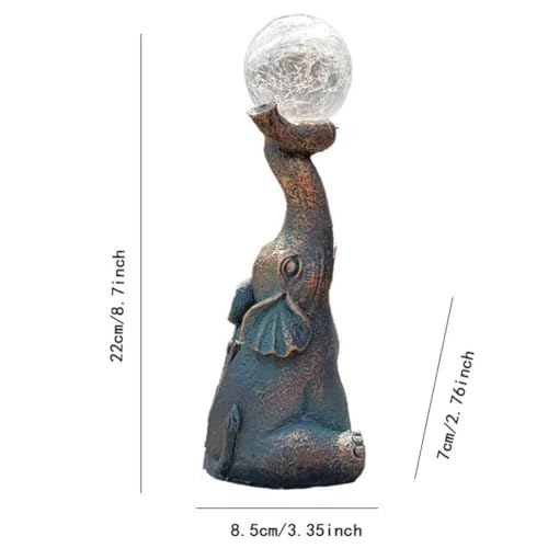 Elephant Statue Solar Garden Light Decor a7