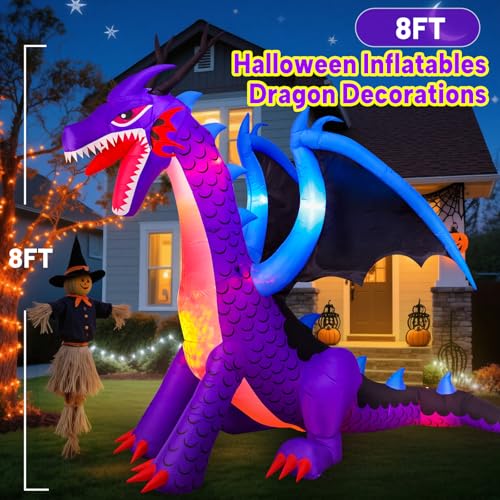 Halloween Inflatable Dragon Yard Decor with LED Lights a7