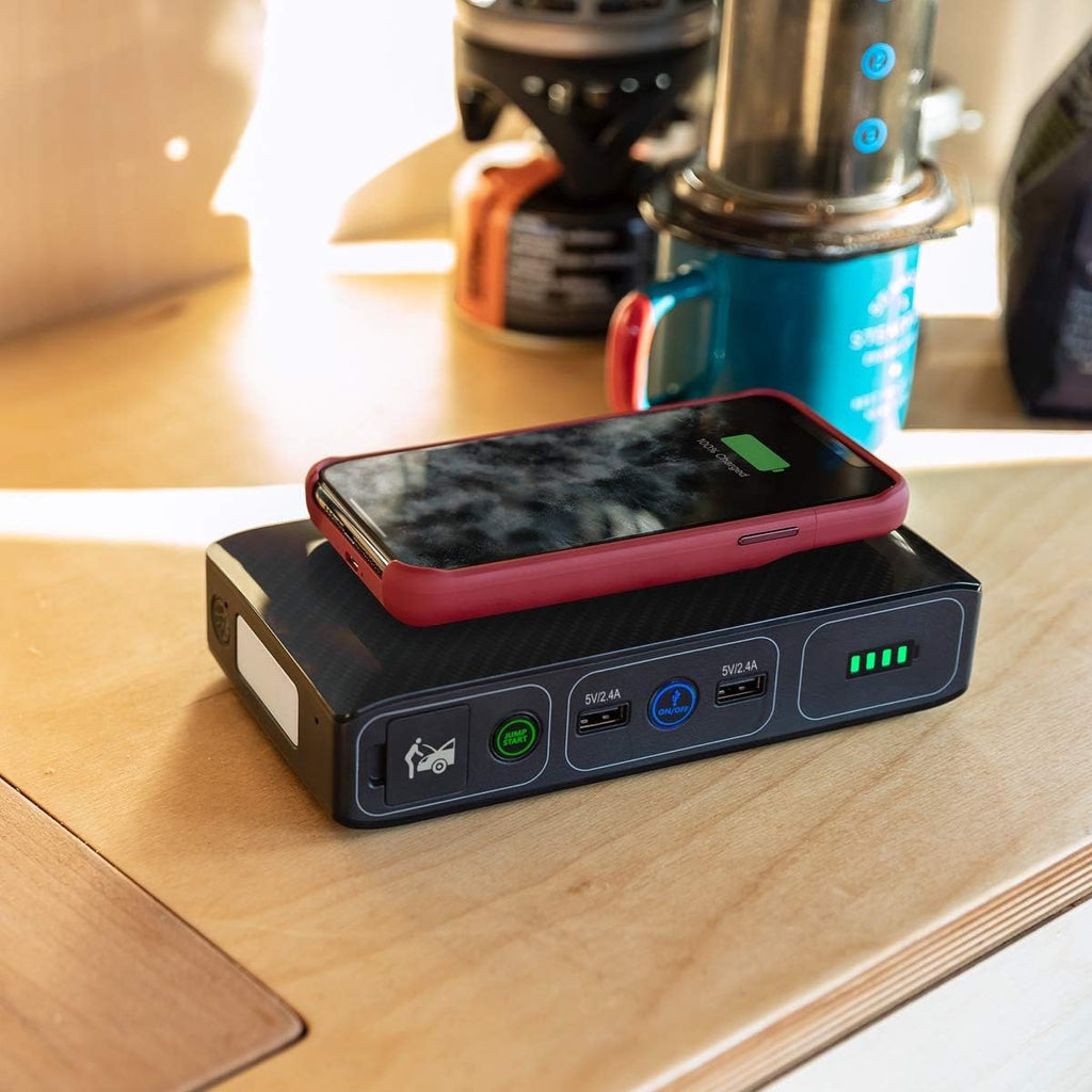 Wireless Laptop Power Bank 44400mWh Portable Charger Car Jump Starter AC Outlet Rose Gold k7