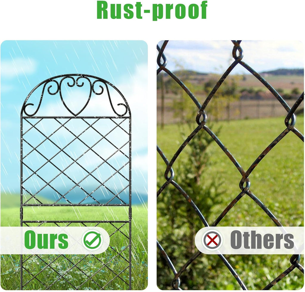Decorative Garden Fence 10 Panels 35in Rustproof Metal Wire a7