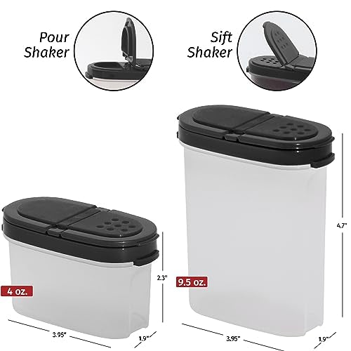 Spice Jars with Lids Airtight Refillable Set 8pk Red k7