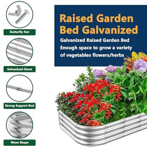 Galvanized Oval Raised Garden Bed for Vegetables 5x3x1ft K7