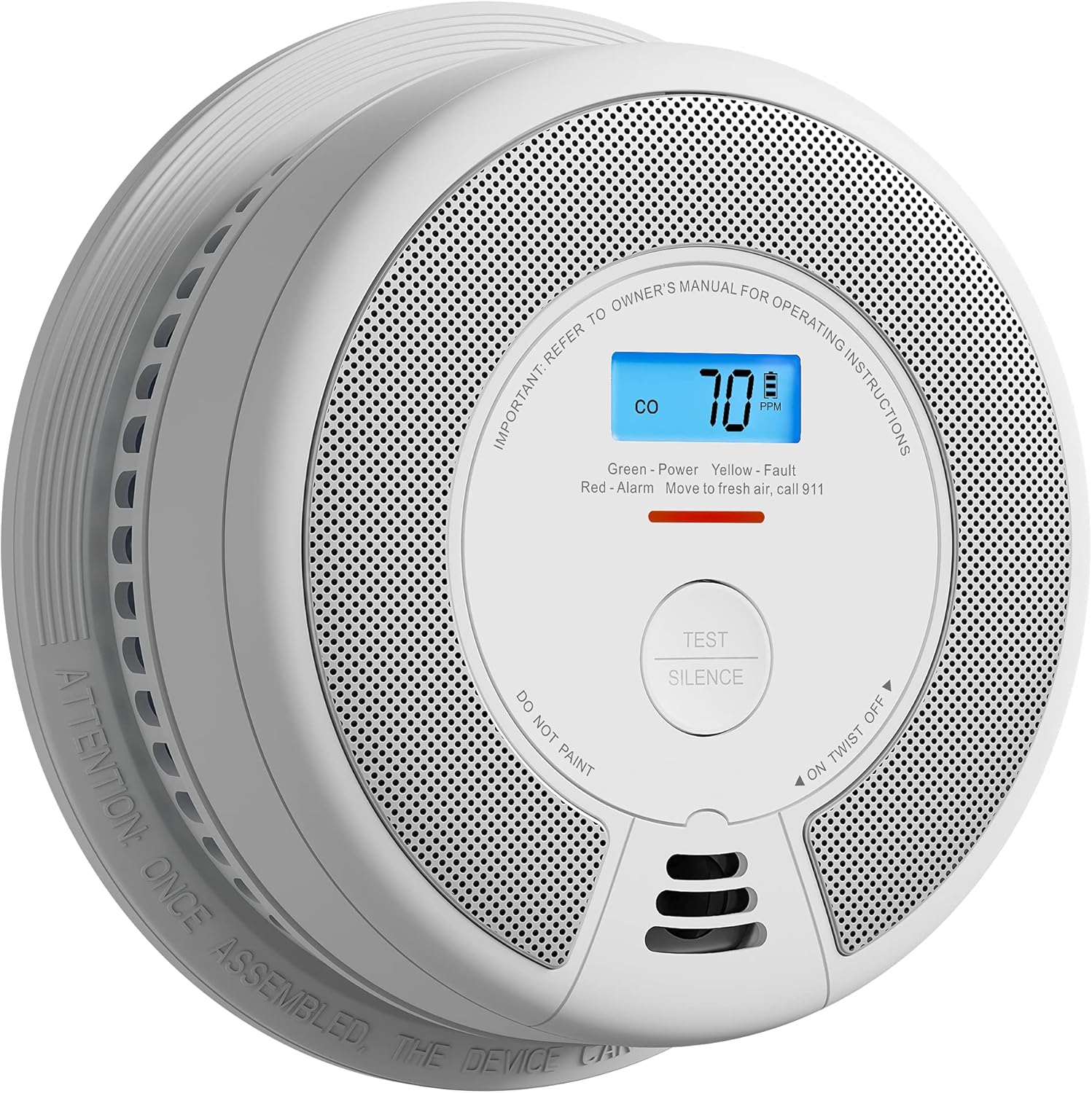 Smoke and CO Detector Alarm with LCD Display, 5-Pack k7