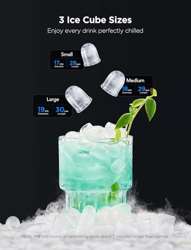 Smart Ice Maker Countertop, Portable with Voice Control, 9 Cubes in 6 Mins a7