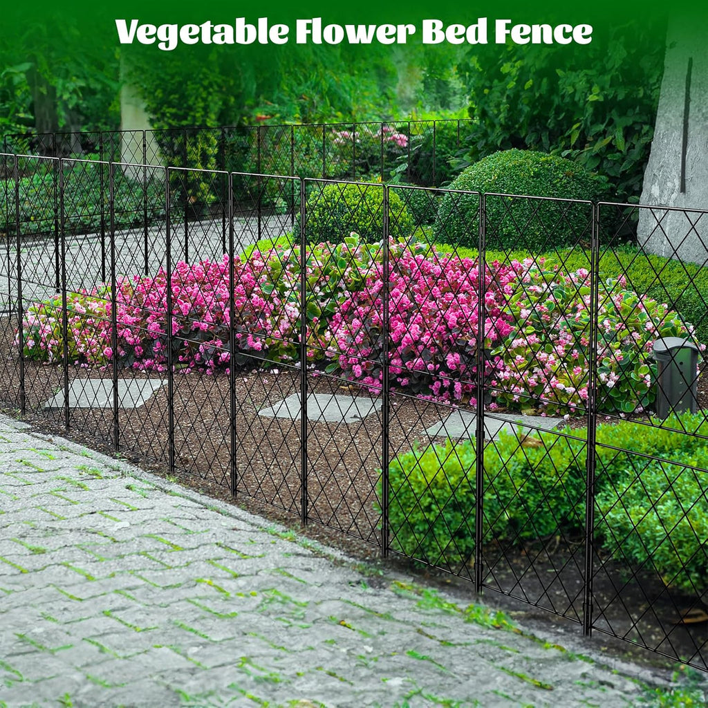 Decorative Garden Fence 10 Panels Rustproof Metal Border a7