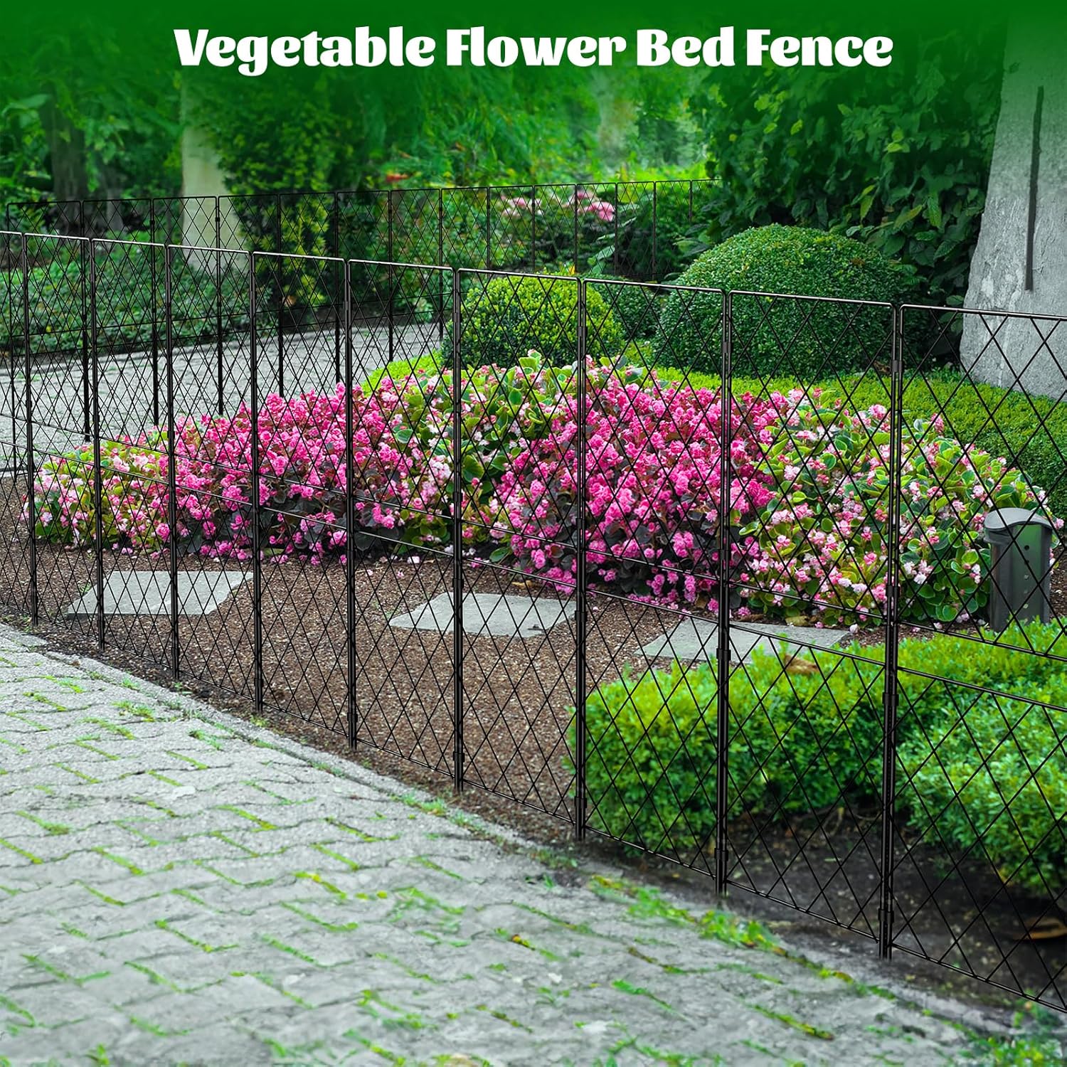 Decorative Garden Fence 10 Panels Rustproof Metal Border a7