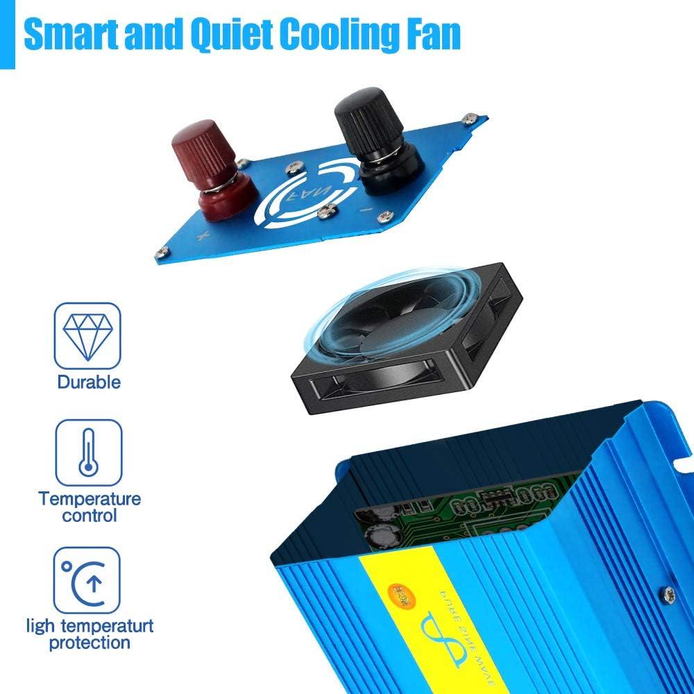 500W Pure Sine Wave Power Inverter Car Adapter DC 12V to AC 110V Dual USB Ports Cigarette Lighter Plug 2 Pack k7