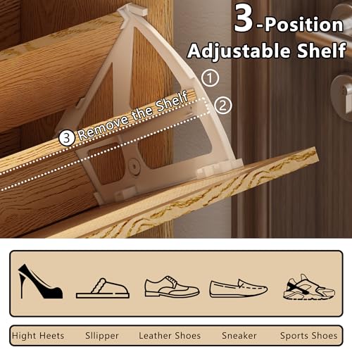 Rattan Shoe Cabinet with 2 Flip Drawers for Entryway k7