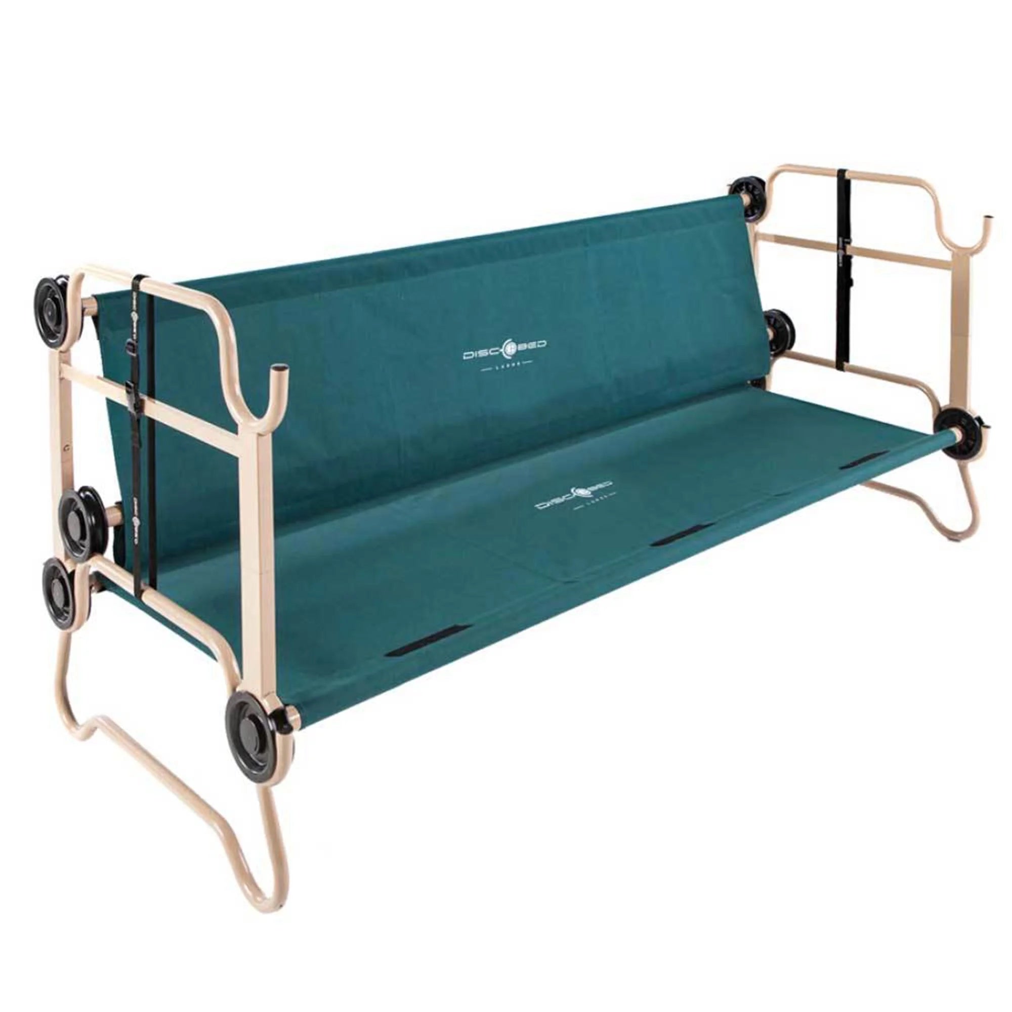 Large Double Cot with Storage Organizers, Green k7