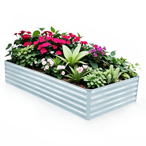 Galvanized Raised Garden Bed 8x4ft Outdoor Metal Planter k7