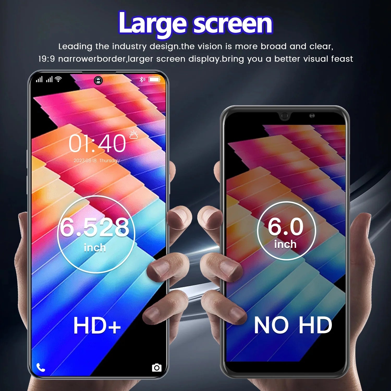 Unlocked Android Smartphone 4G Dual Sim 6.52" Black 8k