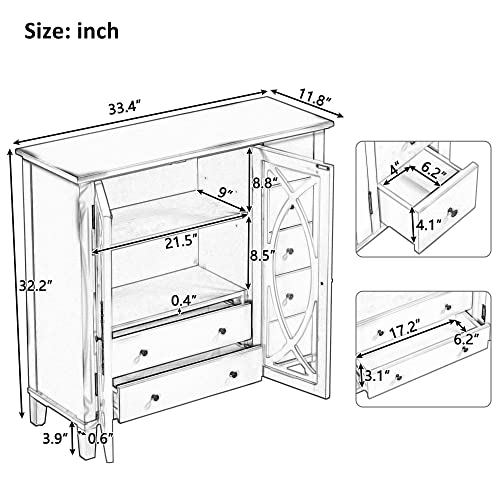 Wooden Sideboard with Adjustable Shelf and 5 Drawers A7