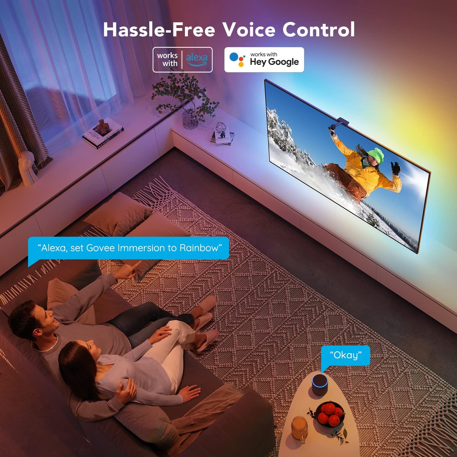 TV LED Backlights for 75-85 inch, 16.4ft RGBIC WiFi with Camera, App Control a7