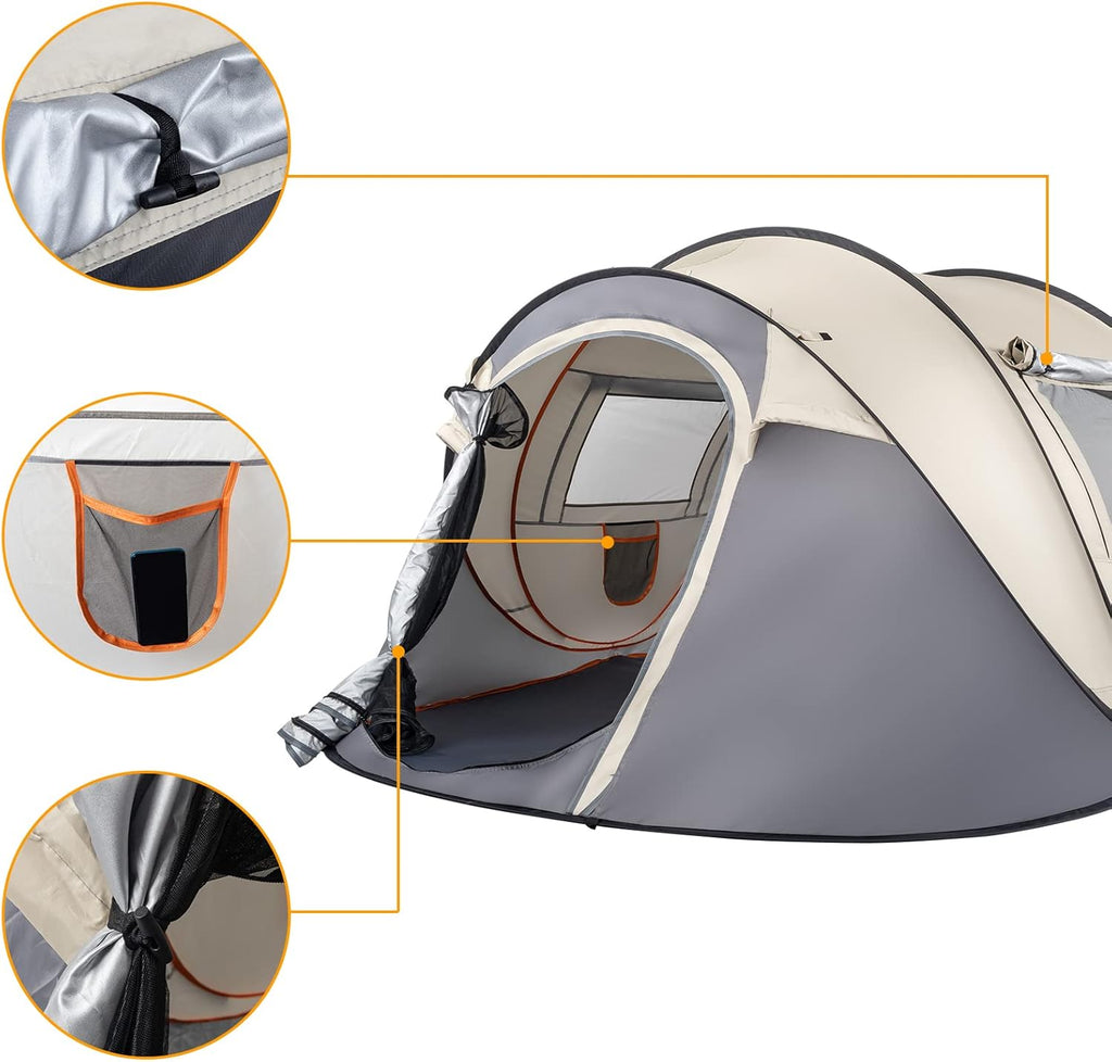 Pop Up Waterproof Camping Tent Easy Setup 2 Doors a7
