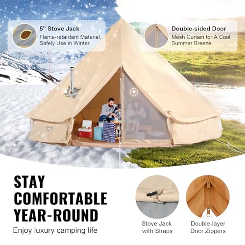 Canvas Bell Tent 4 Season 6m Yurt Camping Stove Jack p7K