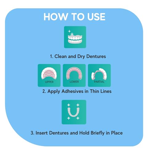 Denture Adhesive Cream, 12 Hour Hold, Mint Flavor 6 Pack a7
