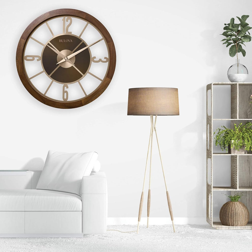 Outdoor Indoor Bluetooth Wall Clock, Natural Wood 7k