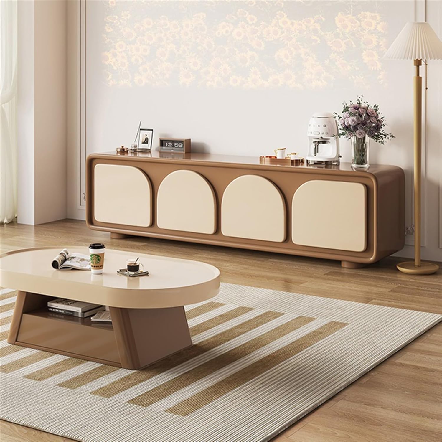 TV Cabinet with Arched Doors for Living Room k7