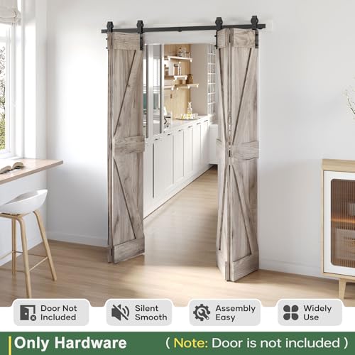 Bifold Sliding Barn Door Hardware Track Kit 4f