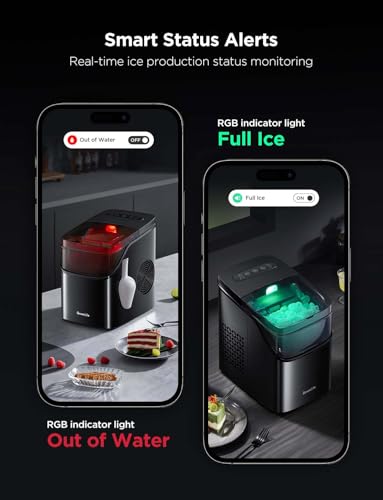 Smart Ice Maker Countertop, Portable with Voice Control, 9 Cubes in 6 Mins a7