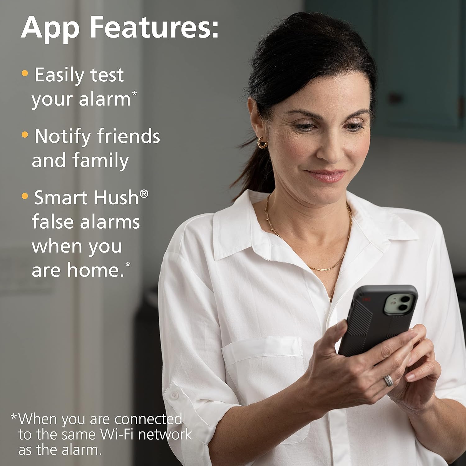 Smoke Detector with Air Quality Monitor, WiFi, 2 Pack k7