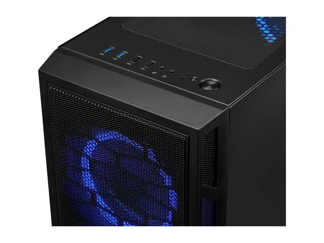 Gaming PC Case with Dual Ring Blue LED Fans 7k