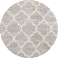 Lahome Moroccan Round Area Rug - 3' Diameter Faux Wool Non-Slip Area Rug Small Accent Distressed Throw Rugs Floor Carpet for Door Mat Entryway Bedrooms Laundry Room Decor (Round - 3' Diameter, Gray)