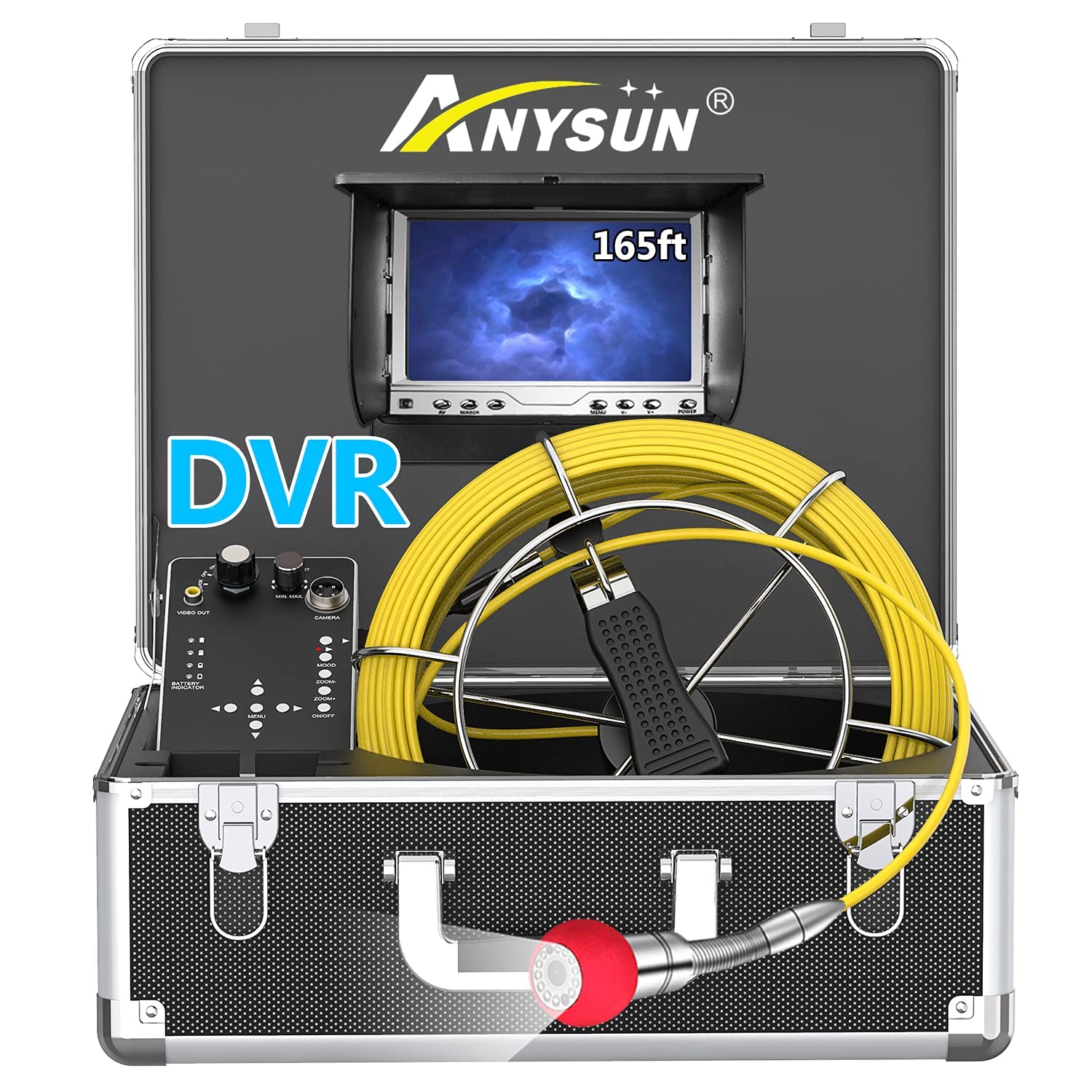 Sewer Inspection Camera with 7" Screen, 100ft Cable, LED Lights A7