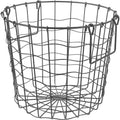 Toy Bin Country Round Iron Firewood Storage Basket Outdoor (black) Versatile