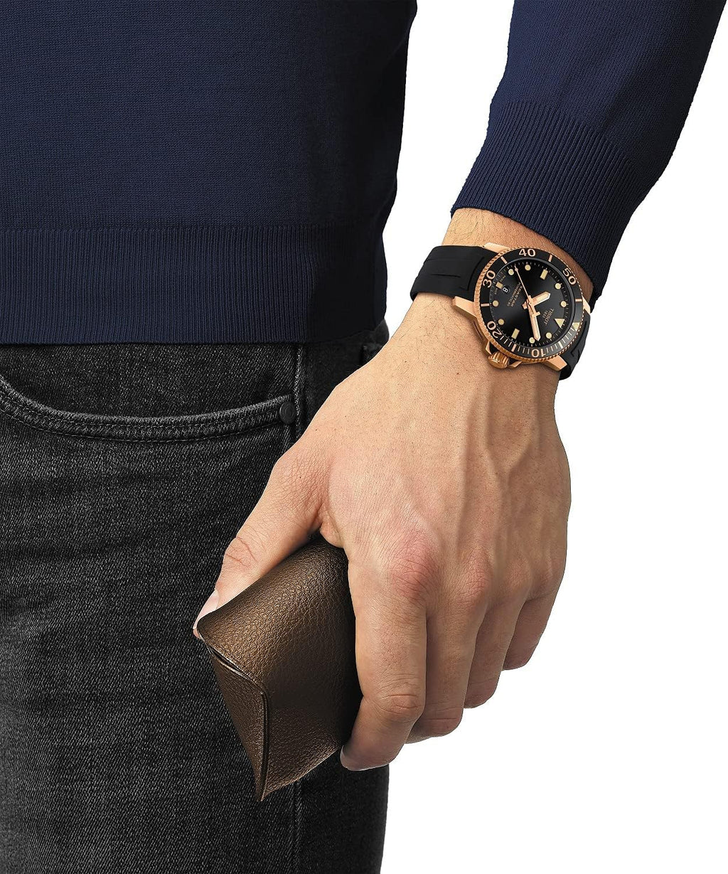 Men's Automatic Watch Black Rubber 42mm A7