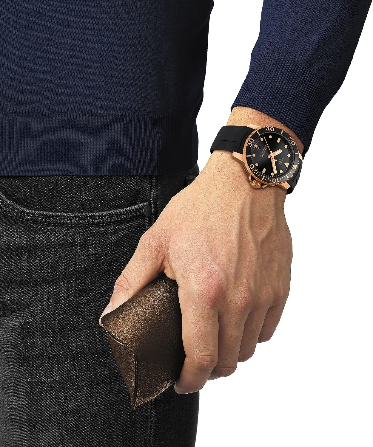 Men's Automatic Watch Black Rubber 42mm A7