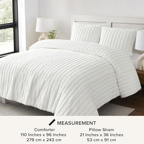 Plush Faux Fur Comforter Set with Pillow Shams, Full/Queen, Seal Grey k7