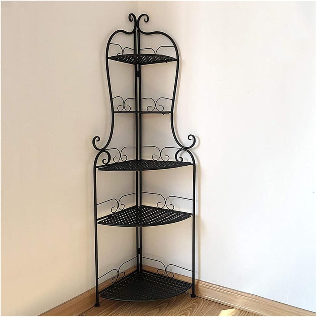Flower Stand Plant Display Folding Pot Holder 5 Tier Iron Rack A7