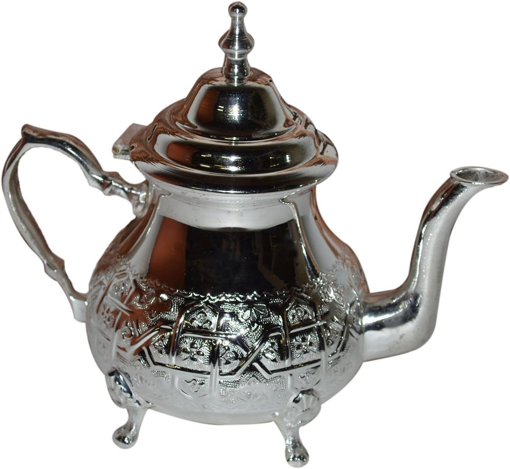 Handmade Moroccan Serving Tea Pot Kettle Hand-carved in Fes Guaranteed