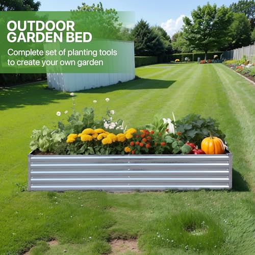 Galvanized Raised Garden Bed 8x4ft Outdoor Metal Planter k7