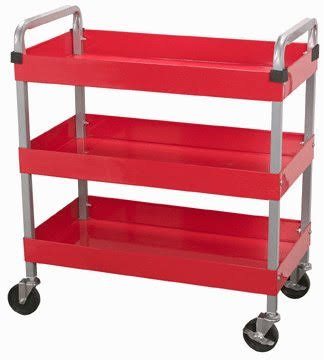 U.S. General 16x22 x 30x22 Three Shelf Service Cart 97542