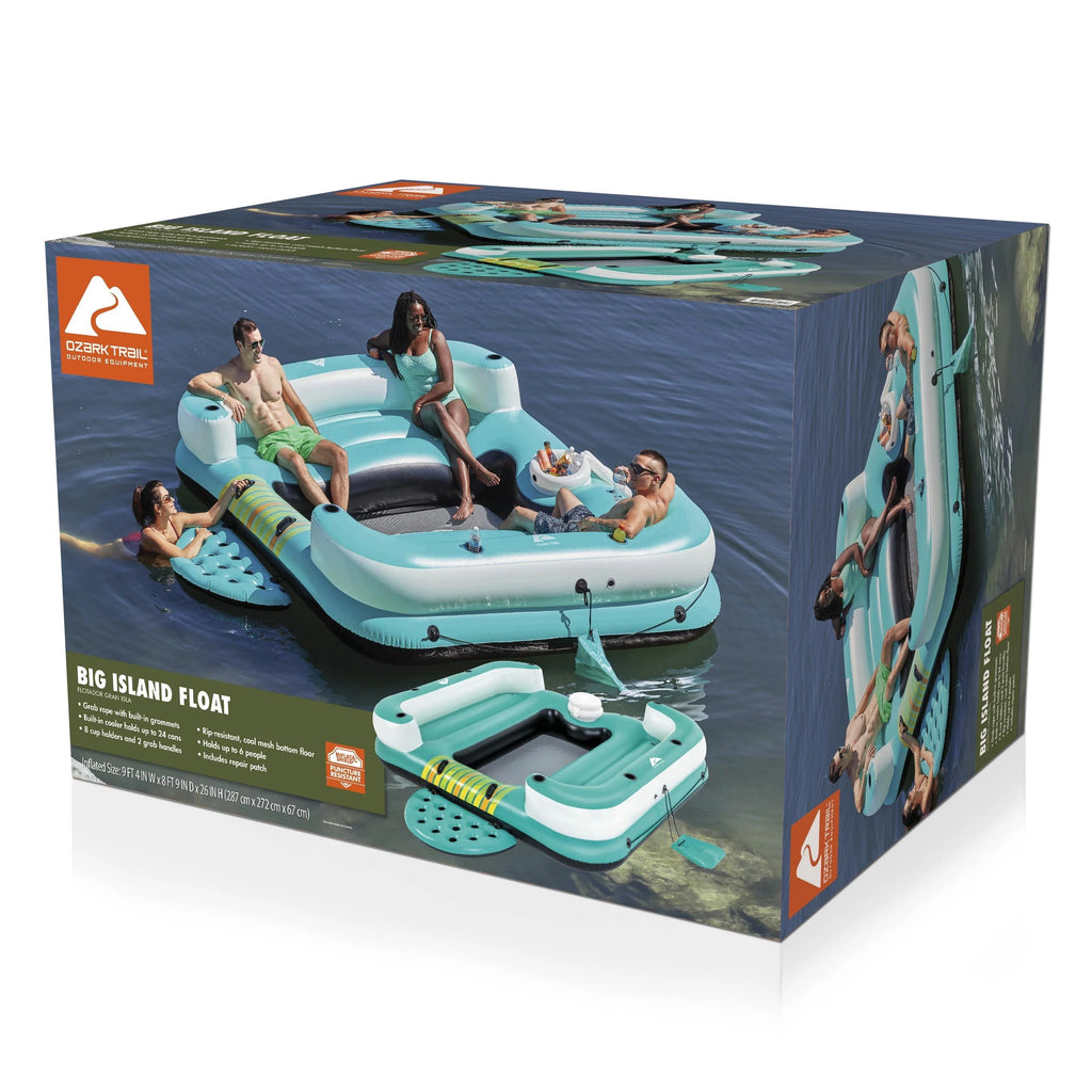 Inflatable Island 6-Person Recreational Float 10 ft a7