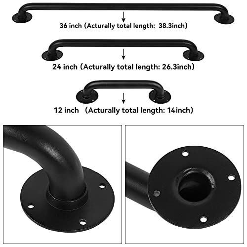36 Inch Black No-Slip Stair Handrail Indoor Wall Mount A7k