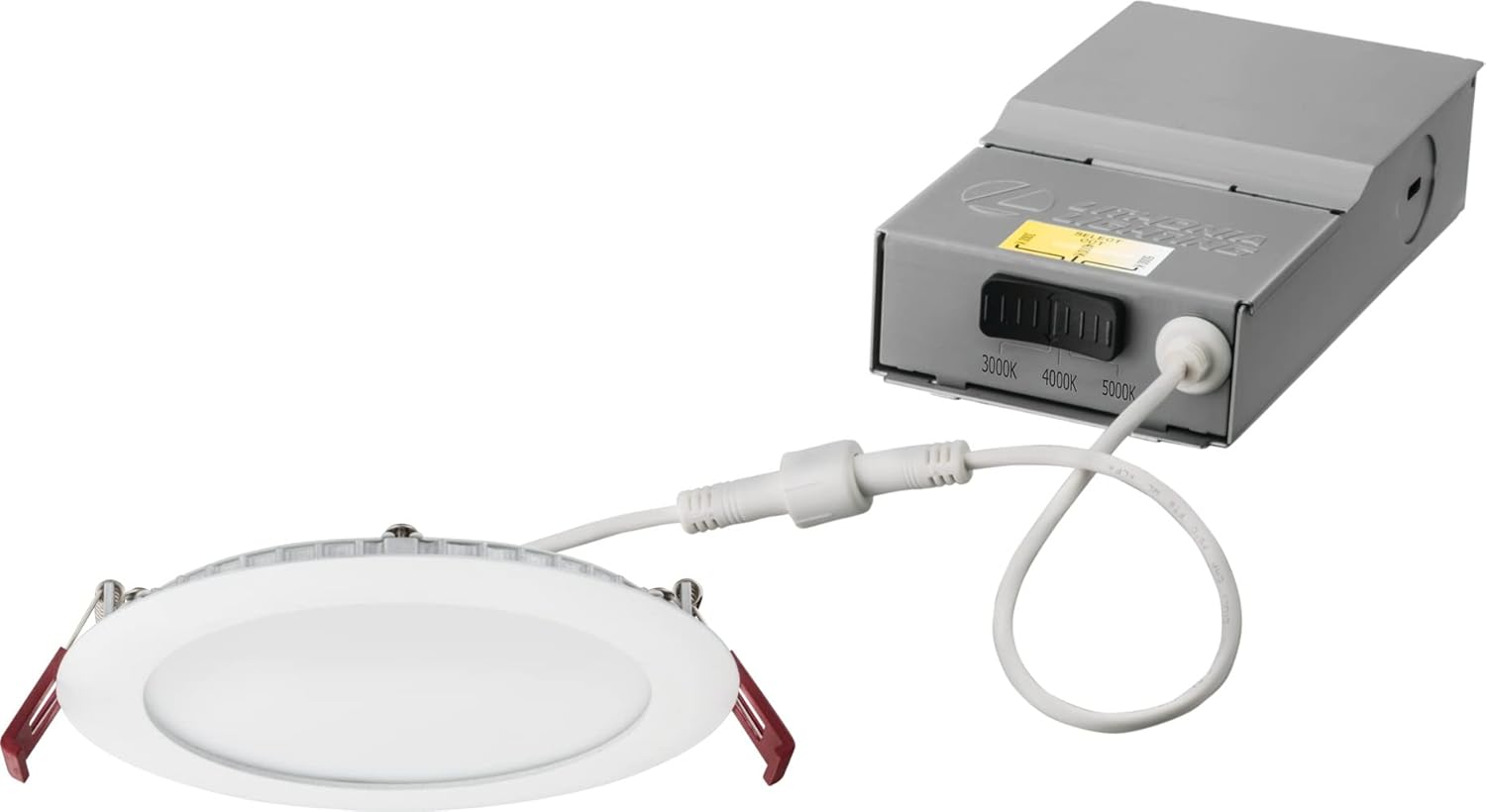 Lithonia Lighting WF3 30K MW M6 3-Inch Dimmable with Thin LED Recessed Ceiling Downlight, 3000K, White & WF6 30K40K50K 90CRI MW M6 LED Color Temperature Selectable Ultra Thin Recessed Downlight