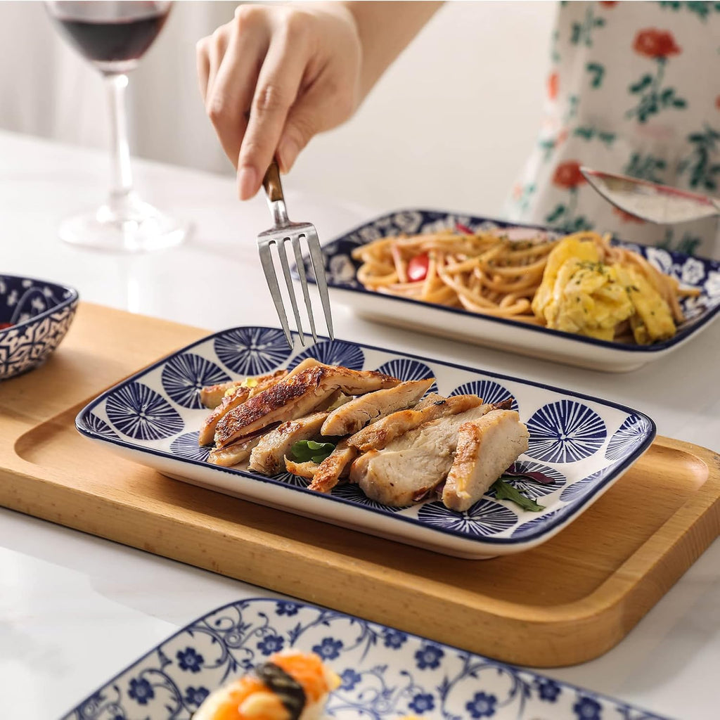 Ceramic Dinnerware Set for 4 with Salad Plates v7
