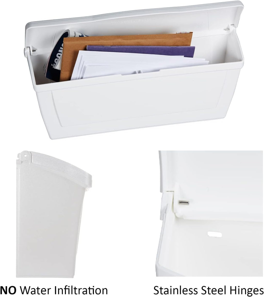 Plastic Mailbox with Newspaper Hook for Porch Wall Mount 7k