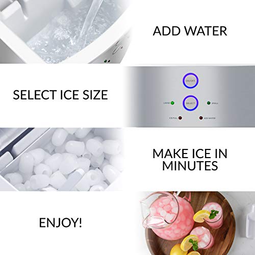 Electric Countertop Ice Maker Machine Portable 33lbs 24h Stainless Steel A7