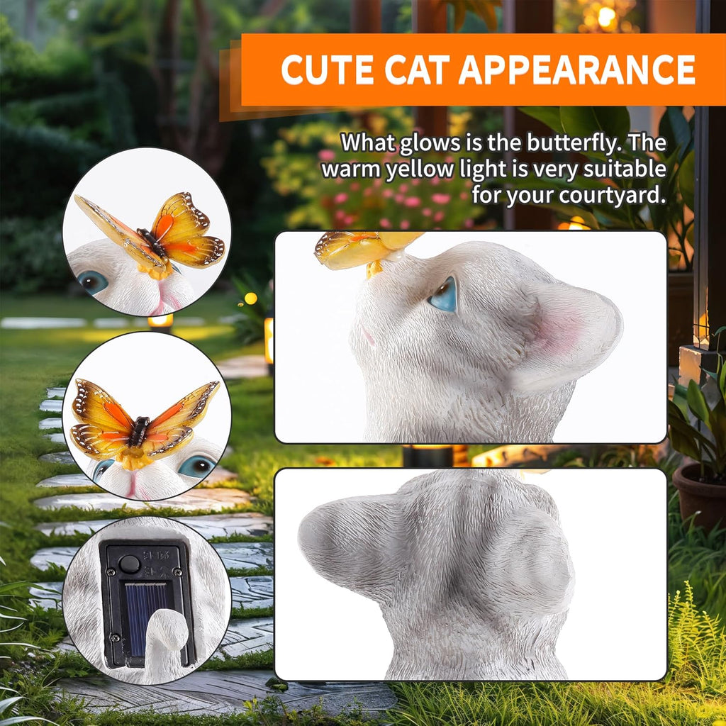 Solar Cat Garden Statue Light a7