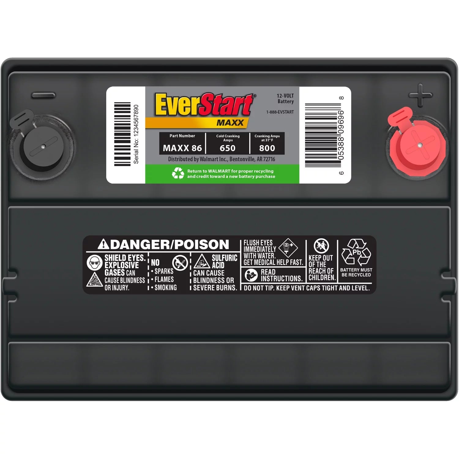 Car Battery Group Size 86 12V 650 CCA k7