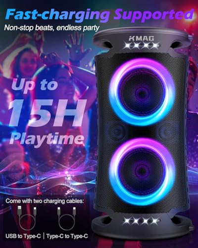 Portable Bluetooth Speaker with Deep Bass and Lights a7
