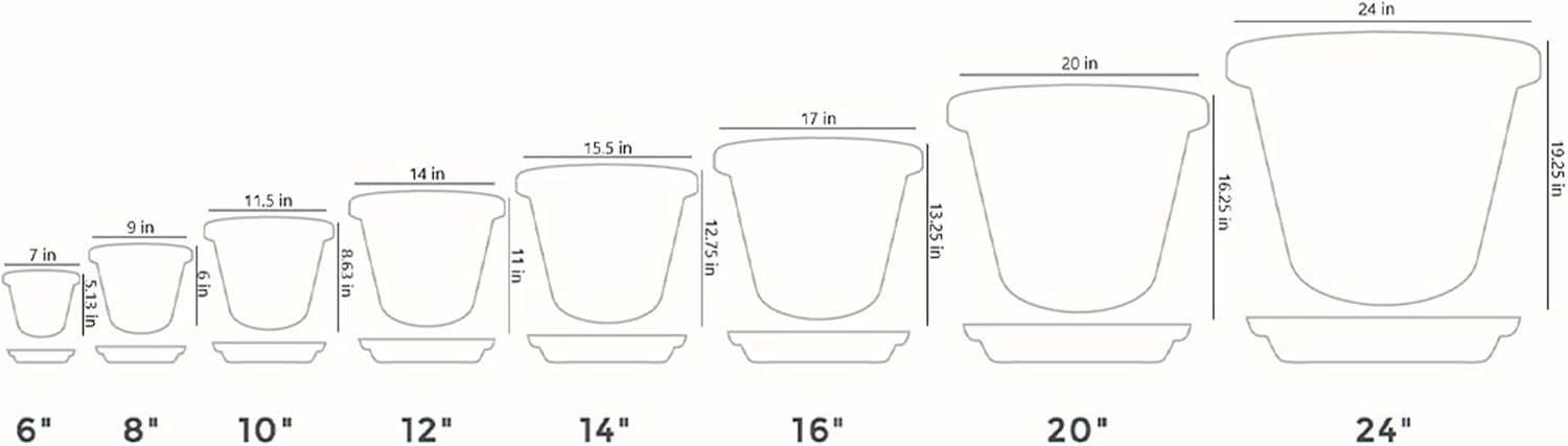 Plastic Flower Pot with Drainage Holes, 2 Pack 7k