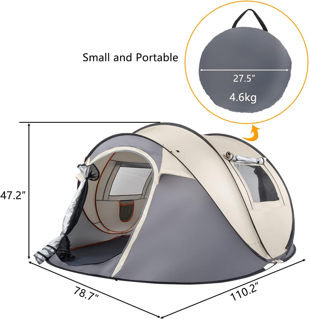 Pop Up Waterproof Camping Tent Easy Setup 2 Doors a7