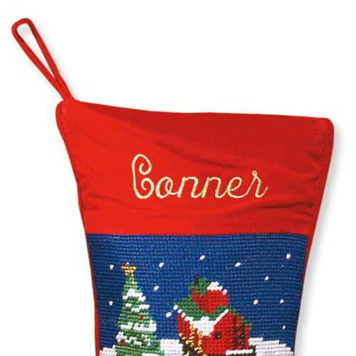 Personalized Christmas Needlepoint Stocking 100% Wool A7